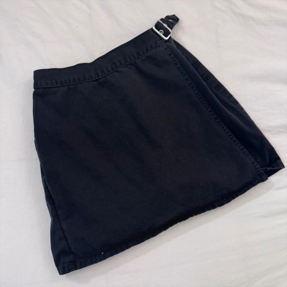Vintage 1980s Jeanology Cotton Demin Mini Skort Featuring a side buckle
